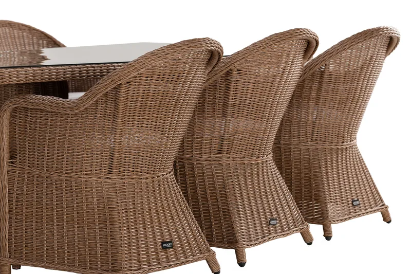 Marcus Spisegruppe 200 + 6 Light Lenestoler m Pute - Natur - Hagemøbler - Hagegruppe - Spisegrupper hage