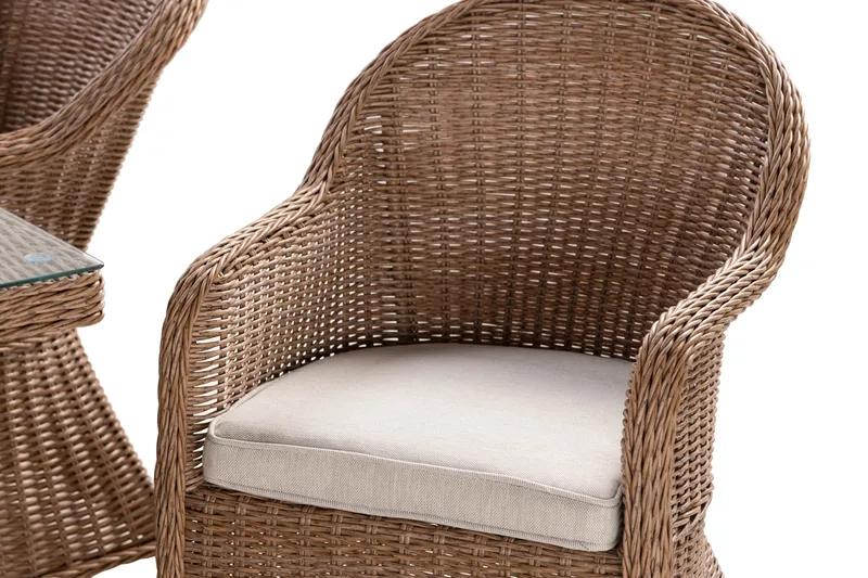 Marcus Spisegruppe 200 + 6 Light Lenestoler m Pute - Natur - Hagemøbler - Hagegruppe - Spisegrupper hage