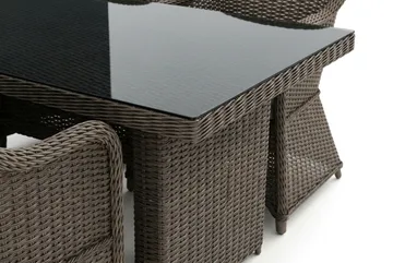 Marcus utendørs spisegruppe 160x90 cm med 4 Marcus Light utefåtöljer - Grå - Hagemøbler - Hagegruppe - Spisegrupper hage