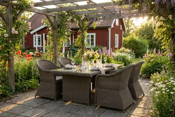 Marcus utendørs spisegruppe 160x90 cm med 4 Marcus Light utefåtöljer - Grå - Hagemøbler - Hagegruppe - Spisegrupper hage