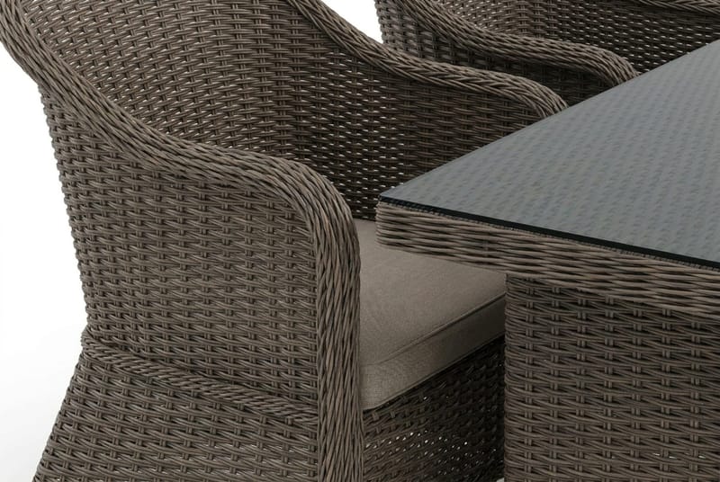 Marcus utendørs spisegruppe 160x90 cm med 4 Marcus Light utefåtöljer - Grå - Hagemøbler - Hagegruppe - Spisegrupper hage