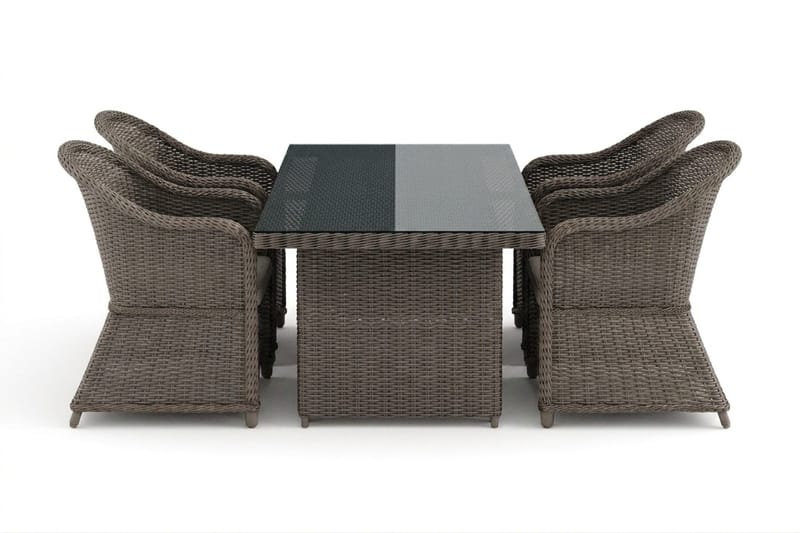 Marcus utendørs spisegruppe 160x90 cm med 4 Marcus Light utefåtöljer - Grå - Hagemøbler - Hagegruppe - Spisegrupper hage