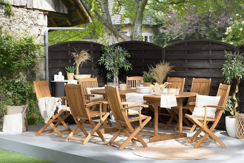 Maui Spisegruppe Med 8 Stoler, Tre / Natur