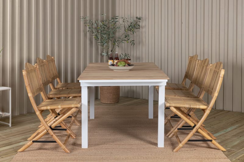 Mexico Forlengbar Spisegruppe 180-240cm + 6 Cane Stoler - Svart - Hagemøbler - Hagegruppe - Spisegrupper hage