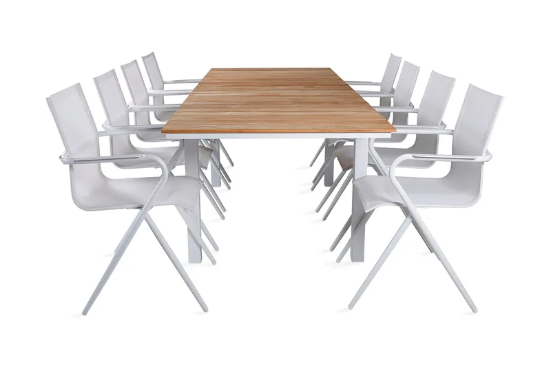 Mexico Forlengbar Spisegruppe 180cm + 8 Alina Stoler, Svart/Grå