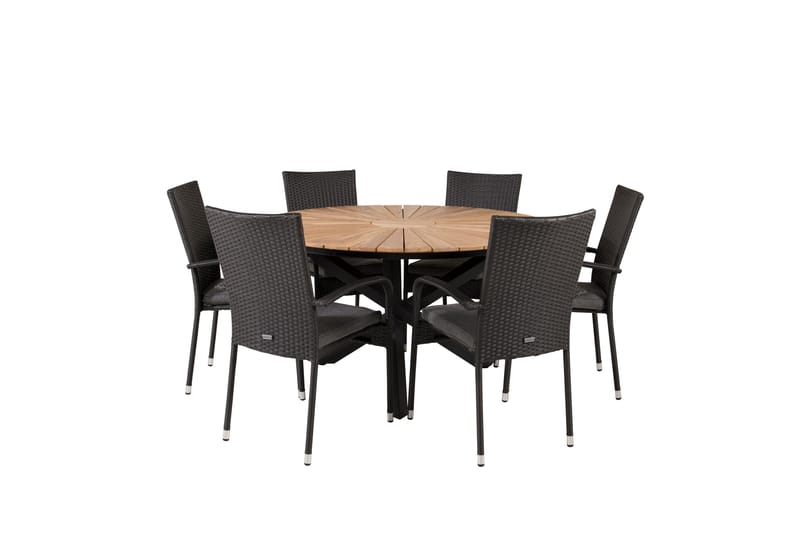 Mexico Spisegruppe Rund Ø140cm + 6 Anna Karmstoler, Natur