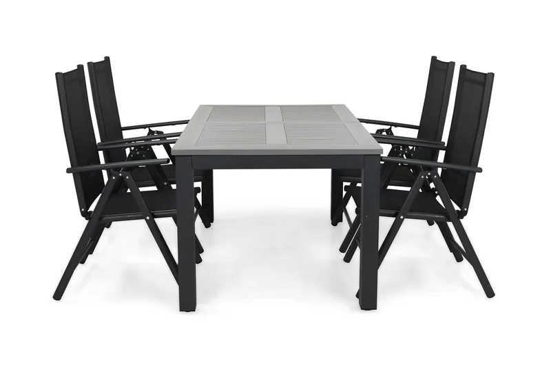 Monaco Spisegruppe 152-210+4 Maggie Posisjonsstoler, Svart