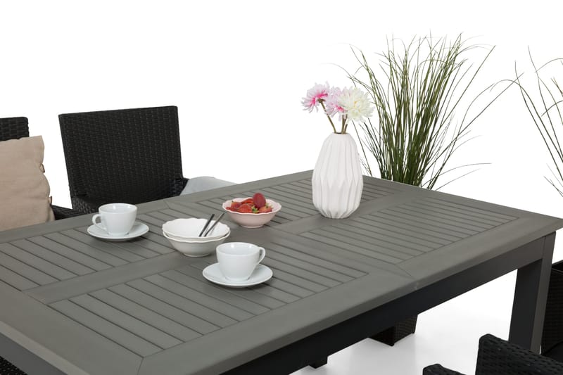 Monaco Spisegruppe 152-210+4 Thor Lyx Stoler - Svart - Hagemøbler - Hagegruppe - Spisegrupper hage