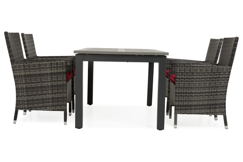 Monaco Spisegruppe 152-210+4 Thor Stoler - Svart/Grå - Hagemøbler - Hagegruppe - Spisegrupper hage