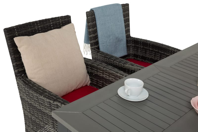 Monaco Spisegruppe 152-210+4 Thor Stoler - Svart/Grå - Hagemøbler - Hagegruppe - Spisegrupper hage