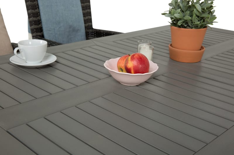 Monaco Spisegruppe 152-210+4 Thor Stoler - Svart/Grå - Hagemøbler - Hagegruppe - Spisegrupper hage