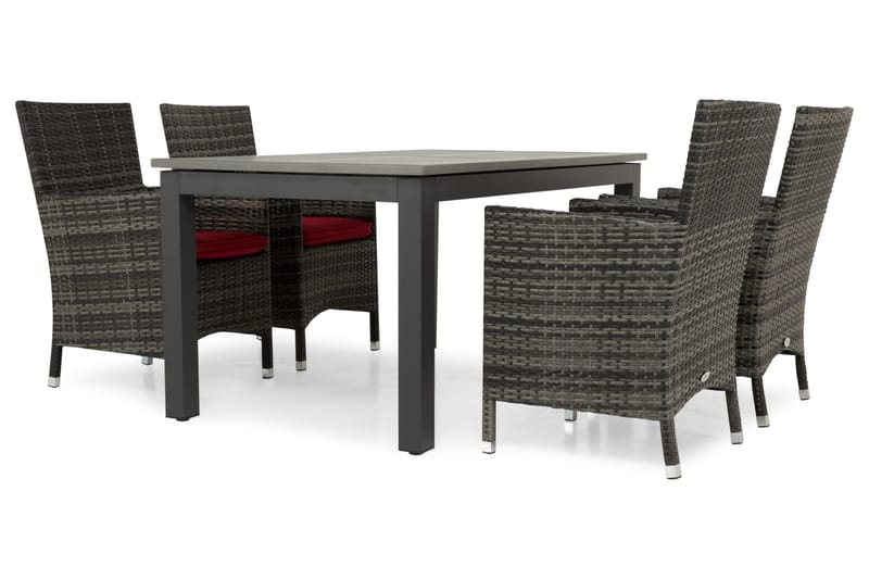 Monaco Spisegruppe 152-210+4 Thor Stoler - Svart/Grå - Hagemøbler - Hagegruppe - Spisegrupper hage
