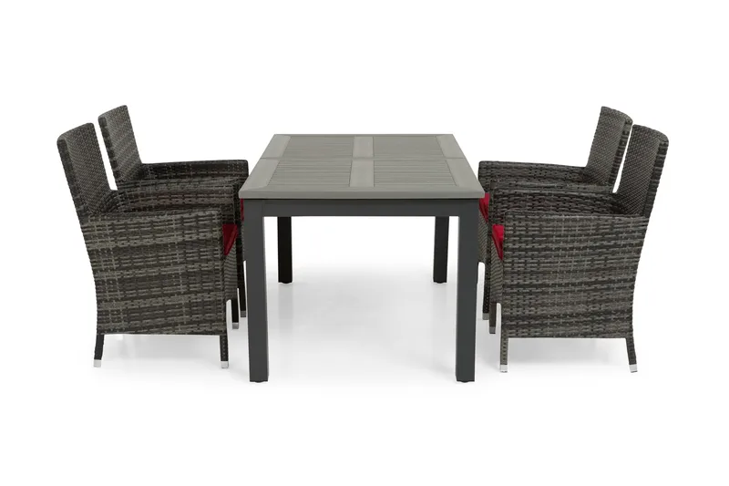 Monaco Spisegruppe 152-210+4 Thor Stoler, Svart/Grå