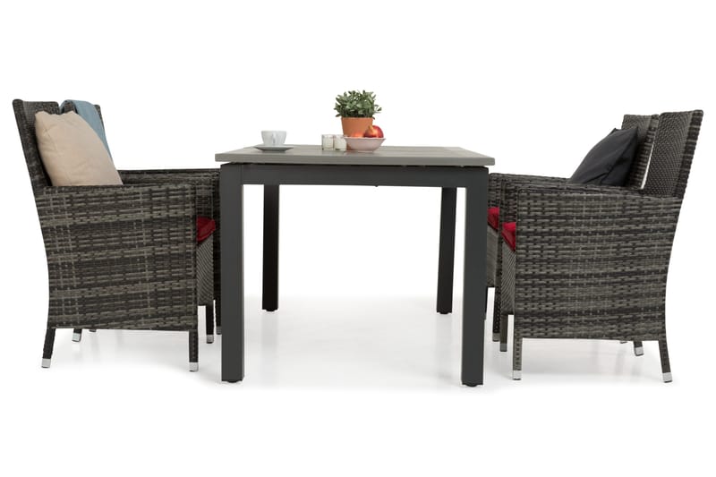 Monaco Spisegruppe 152-210+4 Thor Stoler - Svart/Grå - Hagemøbler - Hagegruppe - Spisegrupper hage