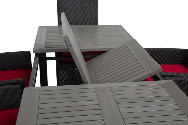 Monaco Spisegruppe 152-210+6 Jenny Regulerbare Stoler - Svart - Hagemøbler - Hagegruppe - Spisegrupper hage