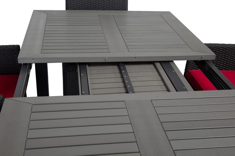 Monaco Spisegruppe 152-210+6 Jenny Regulerbare Stoler - Svart - Hagemøbler - Hagegruppe - Spisegrupper hage