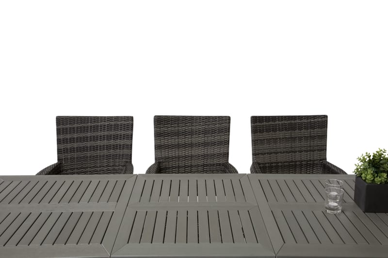 Monaco Spisegruppe 152-210+6 Thor Stoler - Svart/Grå - Hagemøbler - Hagegruppe - Spisegrupper hage