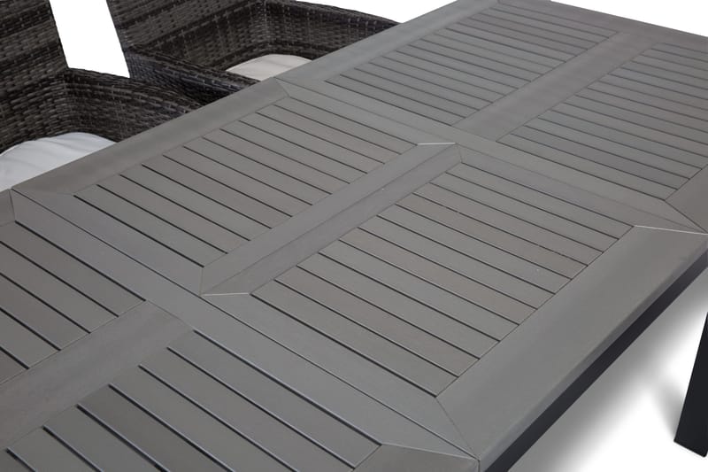 Monaco Spisegruppe 152-210+6 Thor Stoler - Svart/Grå - Hagemøbler - Hagegruppe - Spisegrupper hage