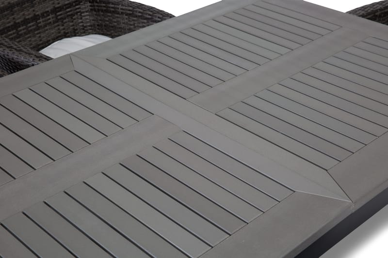 Monaco Spisegruppe 152-210+6 Thor Stoler - Svart/Grå - Hagemøbler - Hagegruppe - Spisegrupper hage