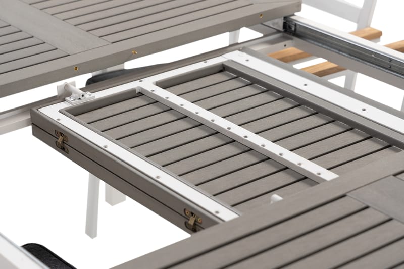 Monaco Spisegruppe 220-280 cm + 6 Oliver Spisestol - Alu/Hvit - Spisegrupper hage