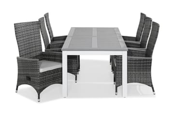 Monaco Spisegruppe 220-280x100 + 6 Jenny Stol Stillbar Pute
