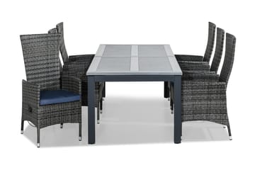 Monaco Spisegruppe 220-280x100 + 6 Jenny Stol Stillbar Pute