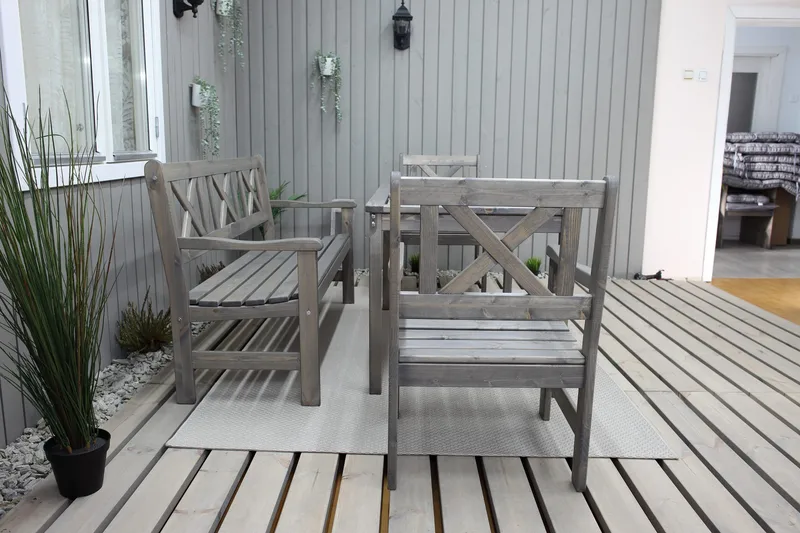 Olivo Spisegruppe + 2 Stoler + Benk - Grå - Hagemøbler - Hagegruppe - Spisegrupper hage