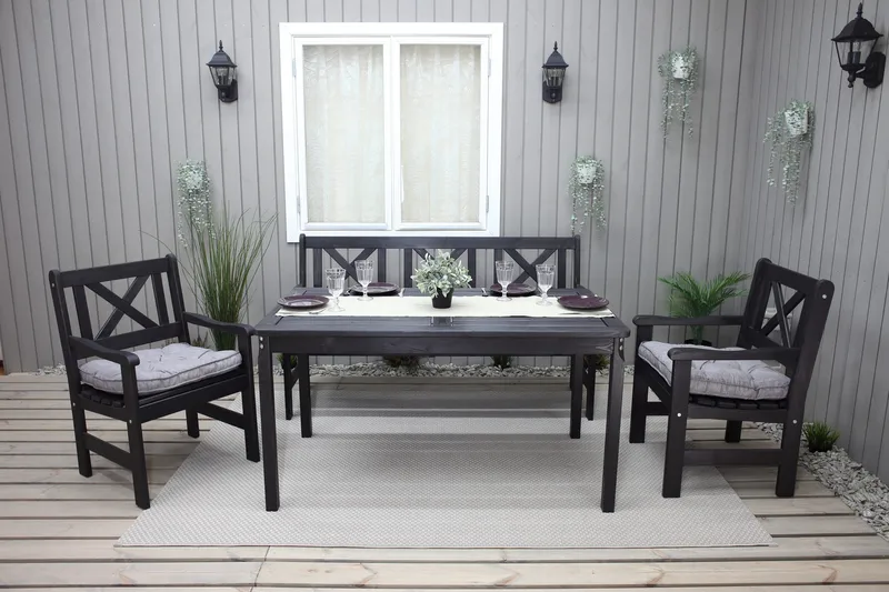 Olivo Spisegruppe - Kaffesvart - Hagemøbler - Hagegruppe - Spisegrupper hage