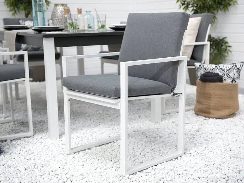 Pancole Hagegruppe Med Bord + 6 Stoler - Grå - Hagemøbler - Hagegruppe - Spisegrupper hage