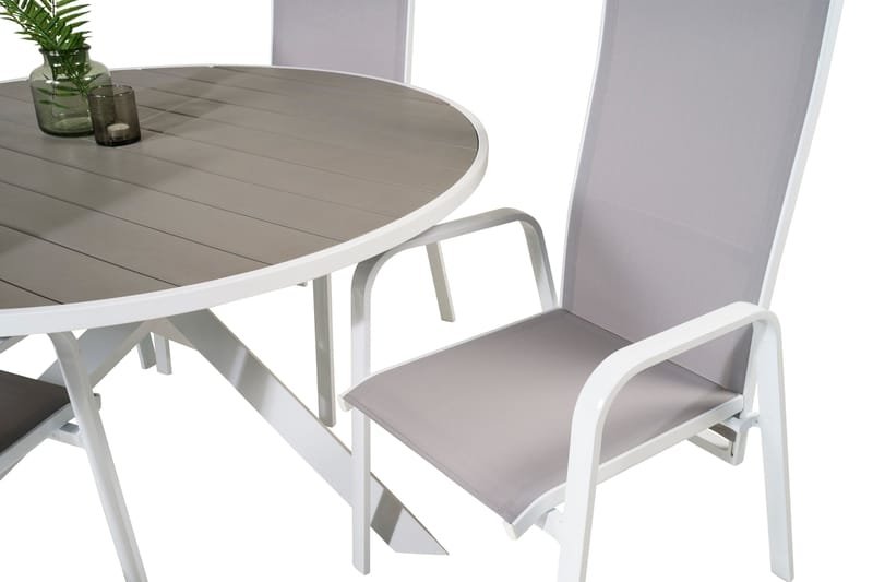 Parma Spisegruppe Rund Ø140cm + 4 Copacabana Stoler - Svart/Grå - Hagemøbler - Hagegruppe - Spisegrupper hage