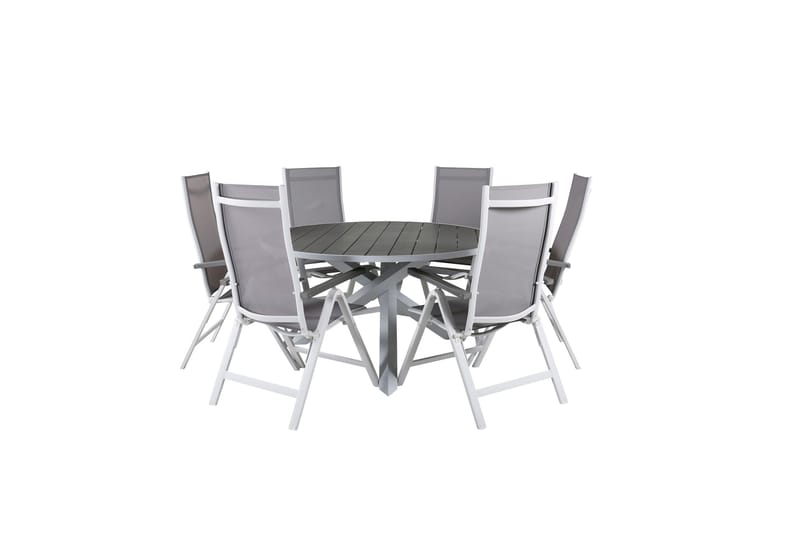 Parma Spisegruppe Rund Ø140cm + 6 Albany Posisjonsstoler, Svart