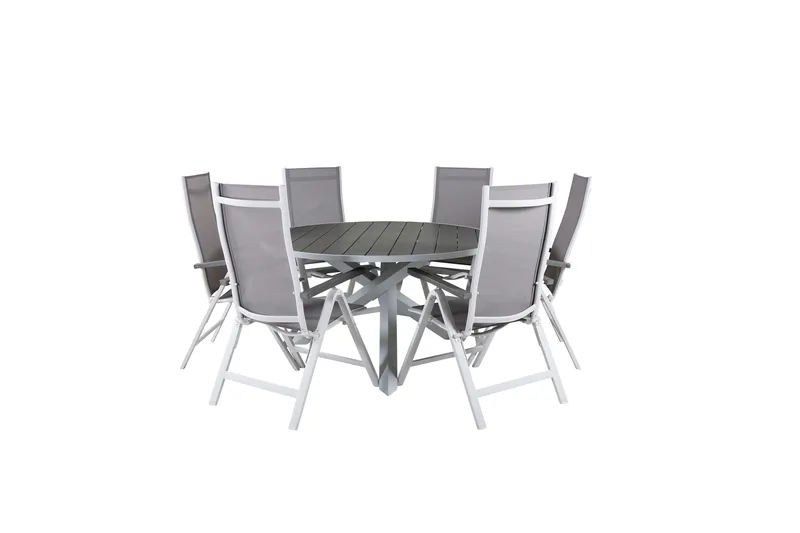 Parma Spisegruppe Rund Ø140cm + 6 Albany Posisjonsstoler, Svart