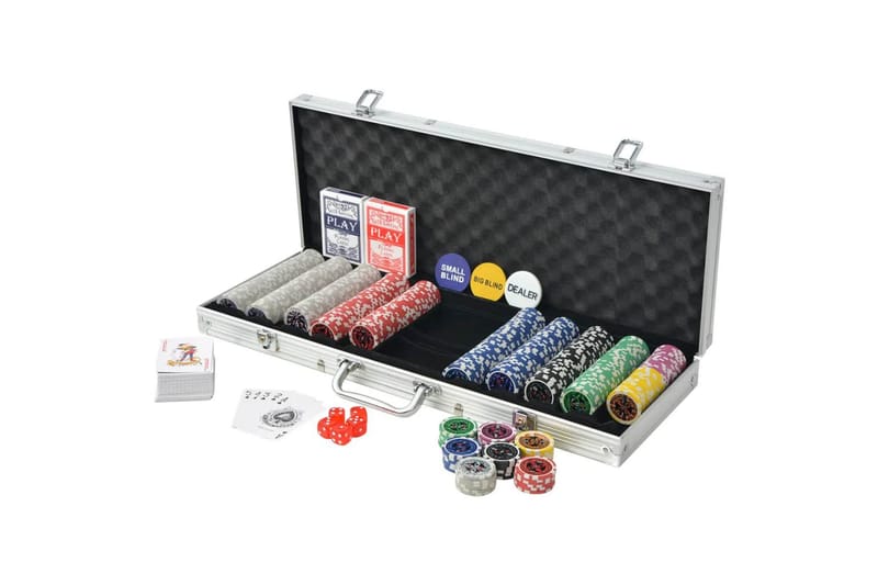 Pokersett med 500 laser-sjetonger aluminium - Hagemøbler - Hagegruppe - Spisegrupper hage