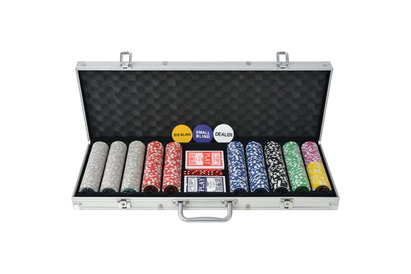 Pokersett med 500 laser-sjetonger aluminium - Hagemøbler - Hagegruppe - Spisegrupper hage