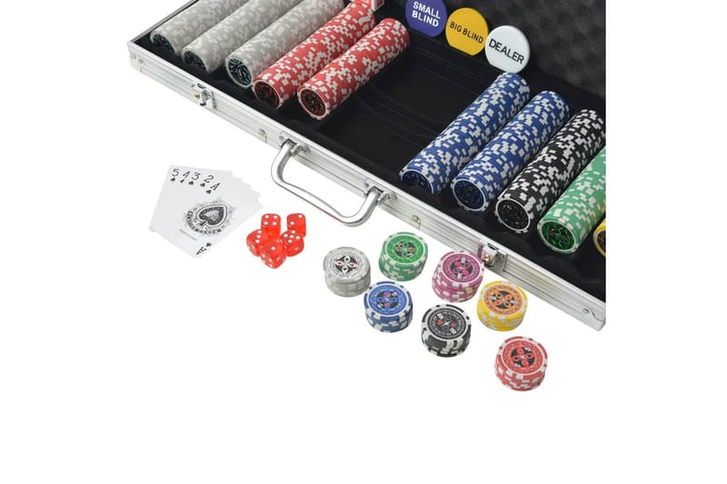 Pokersett med 500 laser-sjetonger aluminium - Hagemøbler - Hagegruppe - Spisegrupper hage