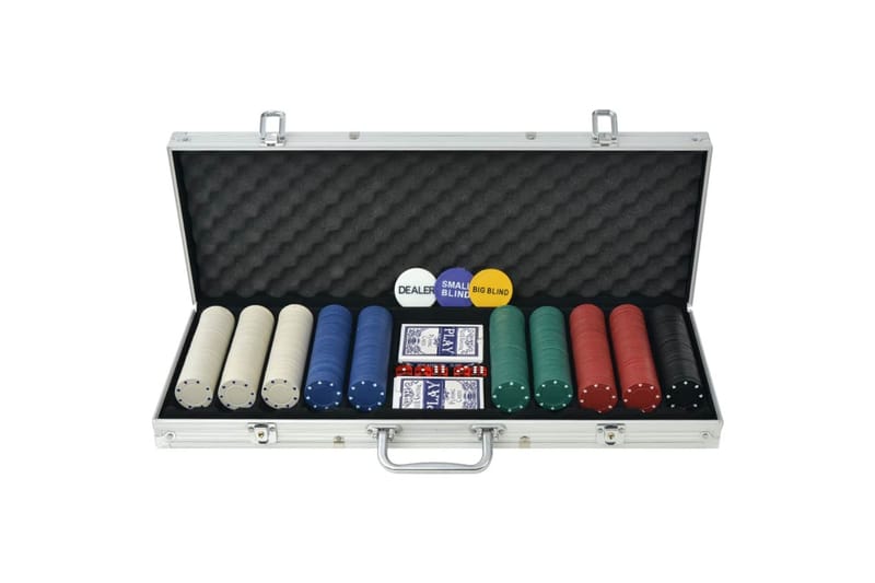 Pokersett med 500 sjetonger aluminium - Hagemøbler - Hagegruppe - Spisegrupper hage
