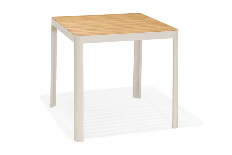 Portals Bargruppe 95 cm + 4 Barstol - Hvit/Teak - Hagemøbler - Hagegruppe - Spisegrupper hage