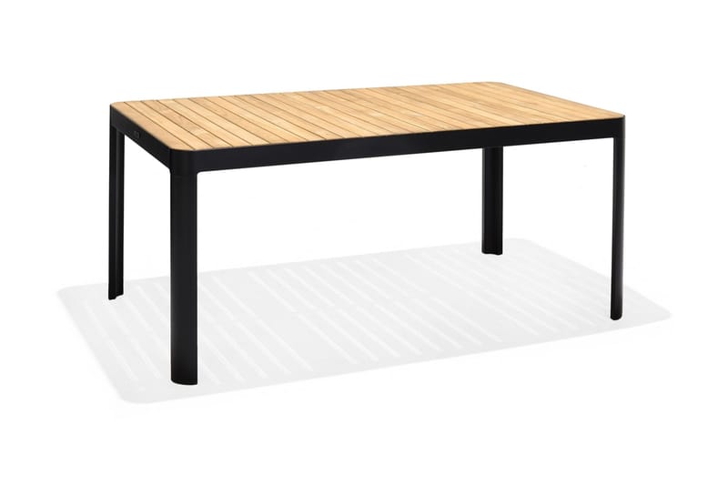 Portals Spisegruppe 161 cm + 2 Benker - Svart / Tre - Hagemøbler - Hagegruppe - Spisegrupper hage