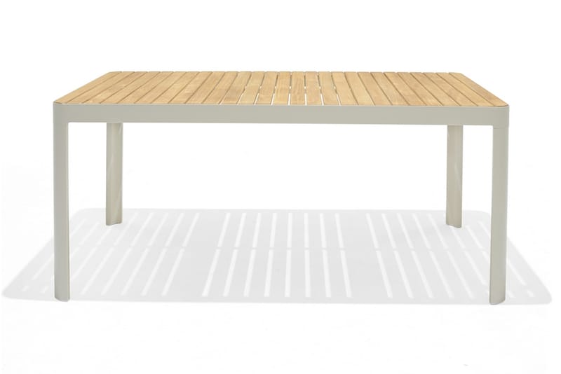 Portals Spisegruppe 161 cm + 4 Karmstoler - Hvit / Tre - Hagemøbler - Hagegruppe - Spisegrupper hage