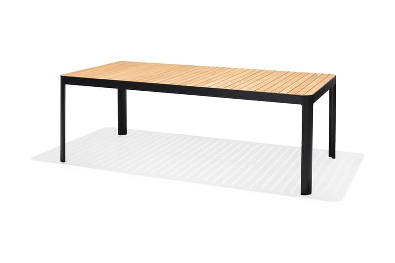 Portals Spisegruppe 209 cm + 6 Karmstoler - Svart / Tre - Hagemøbler - Hagegruppe - Spisegrupper hage