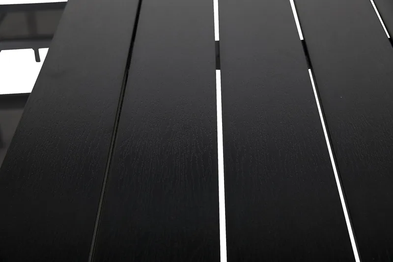 Portland Spisegruppe 152-210x90 + 6 Sierra Stablestol - Svart - Hagemøbler - Hagegruppe - Spisegrupper hage