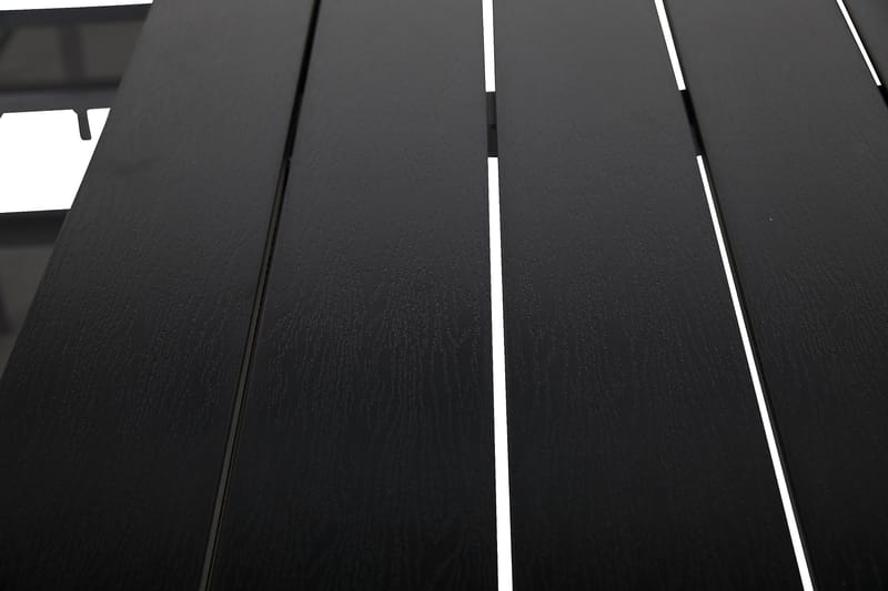 Portland Spisegruppe 152-210x90 + 6 Sierra Stablestol - Svart - Hagemøbler - Hagegruppe - Spisegrupper hage