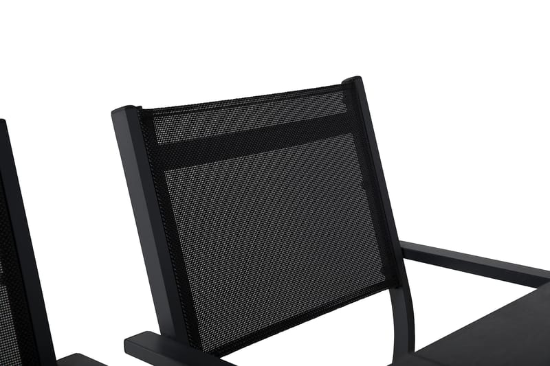 Portland Spisegruppe 152-210x90 + 6 Sierra Stablestol - Svart - Hagemøbler - Hagegruppe - Spisegrupper hage