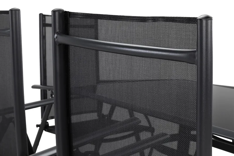 Primavera Spisegruppe 150x90 + 6 Stoler - Svart - Hagemøbler - Hagegruppe - Spisegrupper hage