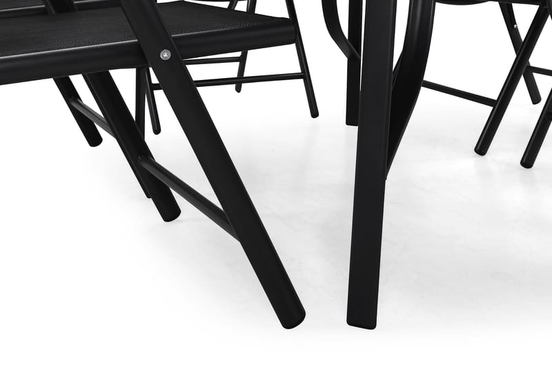 Primavera Spisegruppe 150x90 + 6 Stoler - Svart - Hagemøbler - Hagegruppe - Spisegrupper hage