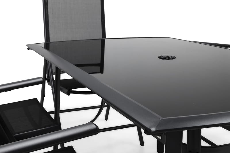 Primavera Spisegruppe 150x90 + 6 Stoler - Svart - Hagemøbler - Hagegruppe - Spisegrupper hage