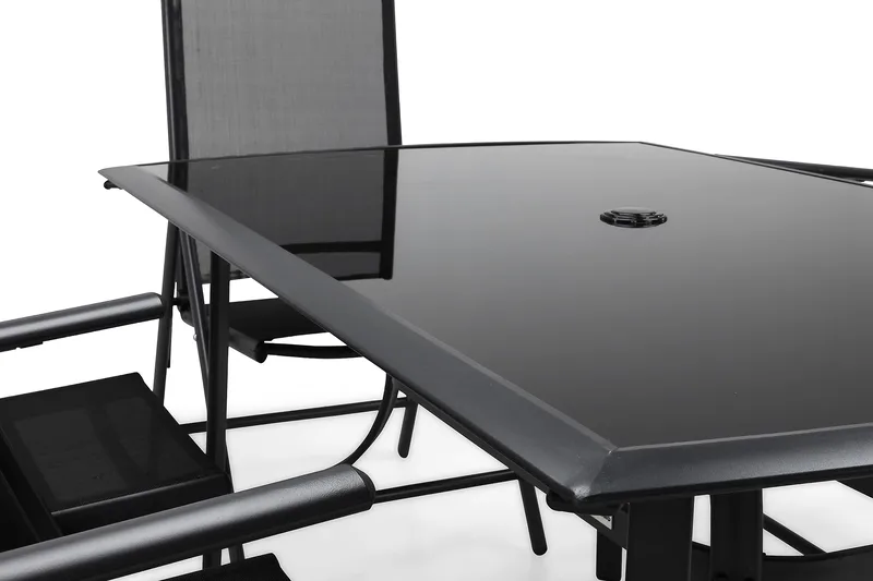 Primavera Spisegruppe 150x90 + 6 Stoler - Svart - Hagemøbler - Hagegruppe - Spisegrupper hage