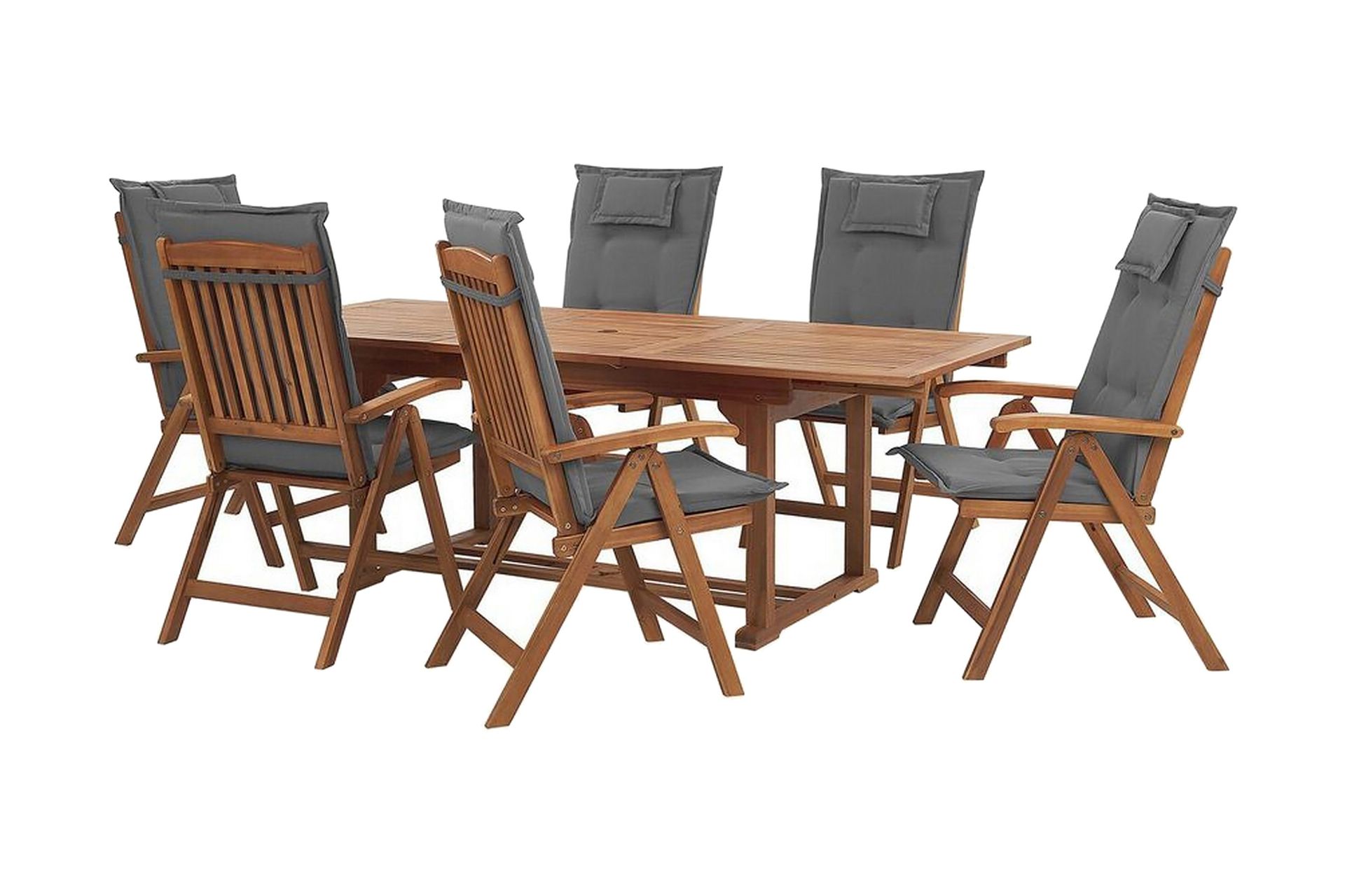 Riliegh Spisegruppe 220 cm + 6 Stoler - Grafitgrå