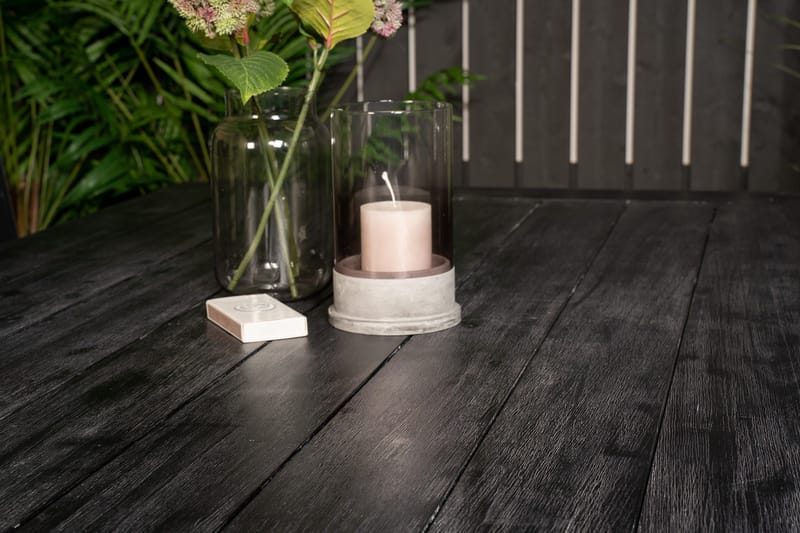 Rives Spisegruppe 200cm + 6 Break Posisjonsstoler - Svart/Grå - Hagemøbler - Hagegruppe - Spisegrupper hage