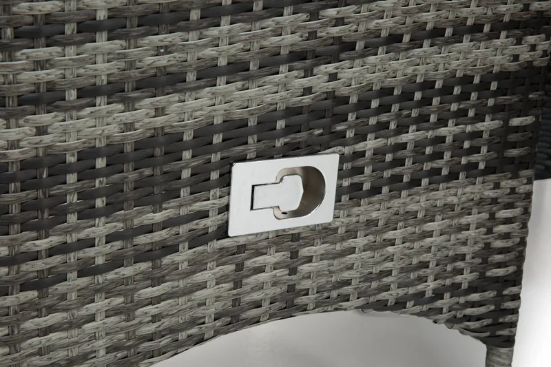 Round Spisegruppe Ø140+6 Jenny Regulerbare Stoler - Svart/Grå - Hagemøbler - Hagegruppe - Spisegrupper hage